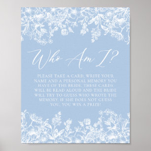 Dusty Blue-Blommigt som är i Möhippan Spelsignatur Poster