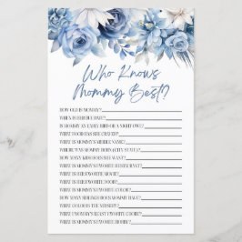 Dusty Blue-Blommigt som känner till Mamma Baby Sho