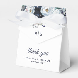 Dusty Blue Blommigt Wedor Favor Box Presentaskar