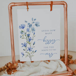 Dusty Blue Blommigt Wildblommor gissar hur många K Poster