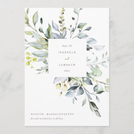 Dusty Blue-Blommigtar Spara datum Meny