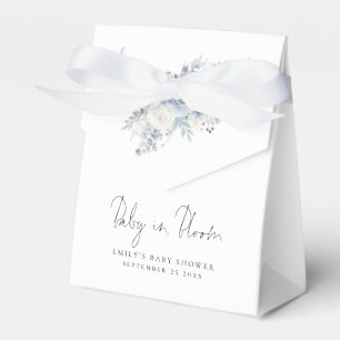 Dusty Blue Blommigts Baby i Bloom Baby Shower Presentaskar