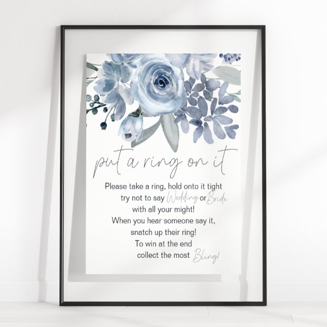 Dusty Blue Blommor Sätt En Ring På Det Spelet Poster (Skapare uppladdad)