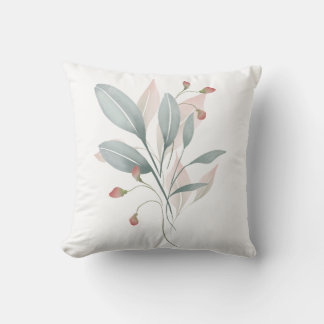Dusty Blue & Blush Watercolor Accent Pillow Cover  Kudde