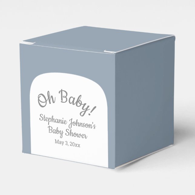 Dusty Blue Bohemian Arch Oh Baby Baby Shower Presentaskar (Framsidan Sidan)