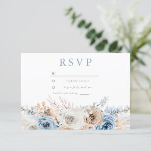 Dusty Blue Bohemian Blommigt Tillfällen & Bröllop OSA Kort
