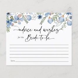 Dusty Blue Boho Blommigt Adress to the Bride Card