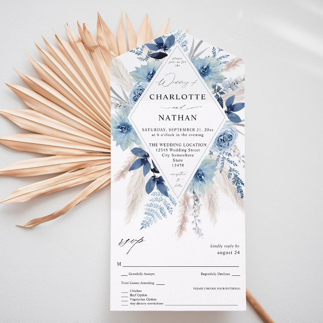 Dusty Blue Boho Blommigt Bröllop (Skapare uppladdad)
