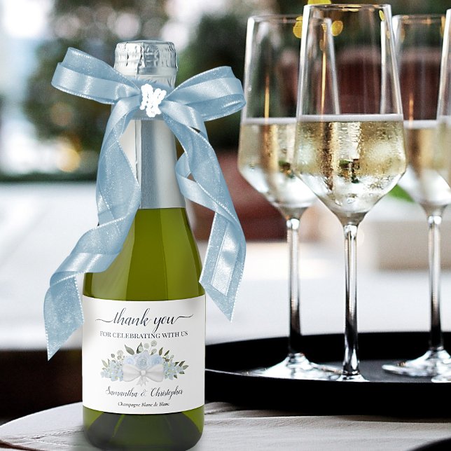 Dusty Blue Boho Blommigt Bröllop Tack Mini (Skapare uppladdad)