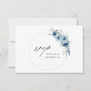 Dusty Blue Boho Blommigt w Meal OSA kort
