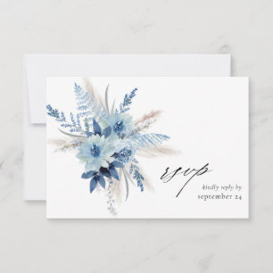 Dusty Blue Boho Blommigt w Meal OSA kort 2