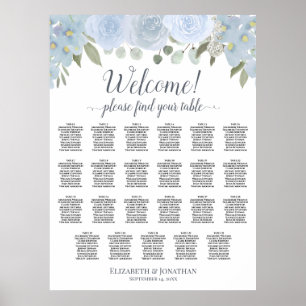 Dusty Blue Boho Chic Ro 23 Bord Sittdiagram Poster