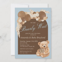Dusty Blue Boho Nalle Baby Shower