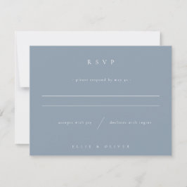Dusty Blue Boho Photo Bröllop Modern OSA Kort