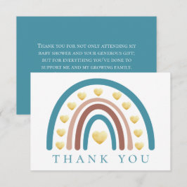Dusty Blue Boho Rainbow Baby Shower - tack för dit Kort