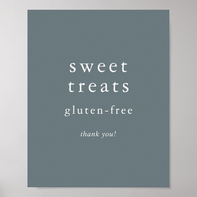 Dusty Blue Boho Sweet Treats Poster (Framsidan)
