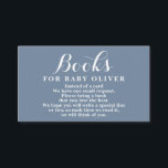 Dusty Blue Bokar för Baby-begärandekort Tilläggskort<br><div class="desc">Dusty Blue-babyduschen tar med en bok i stället för ett kort</div>