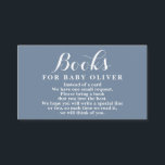 Dusty Blue Bokar för Baby-begärandekort Tilläggskort<br><div class="desc">Dusty Blue-babyduschen tar med en bok i stället för ett kort</div>