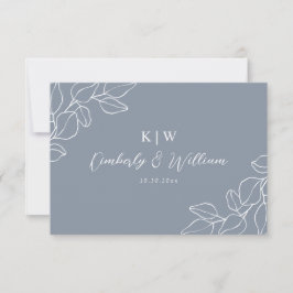 Dusty Blue Botanical Bröllop OSA CARD Kort