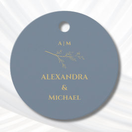 Dusty Blue Botanical Christian Wedding Thank You Gåvor Etiketter