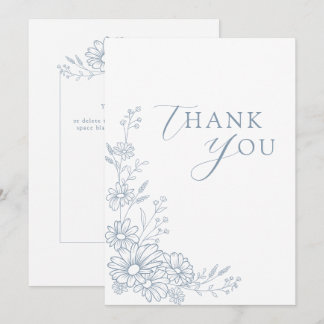Dusty Blue Botanical Daisy Garden Wedding Tack Kort