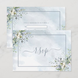 Dusty Blue Botanical Greenery Watercolor OSA