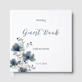 Dusty Blue Botanical Wedding Gästböcker