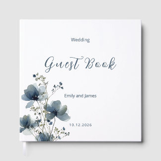 Dusty Blue Botanical Wedding Gästböcker