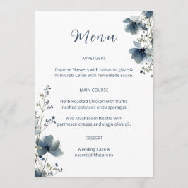 Dusty Blue Botanical Wedding Meny