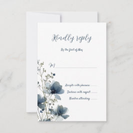 Dusty Blue Botanical Wedding OSA Kort