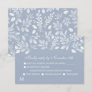 Dusty Blue Botanicals Bröllop OSA Kort