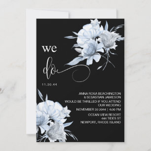 *~* Dusty Blue Bouquet QR Blommigt OSA AR15 BRÖLLO Inbjudningar