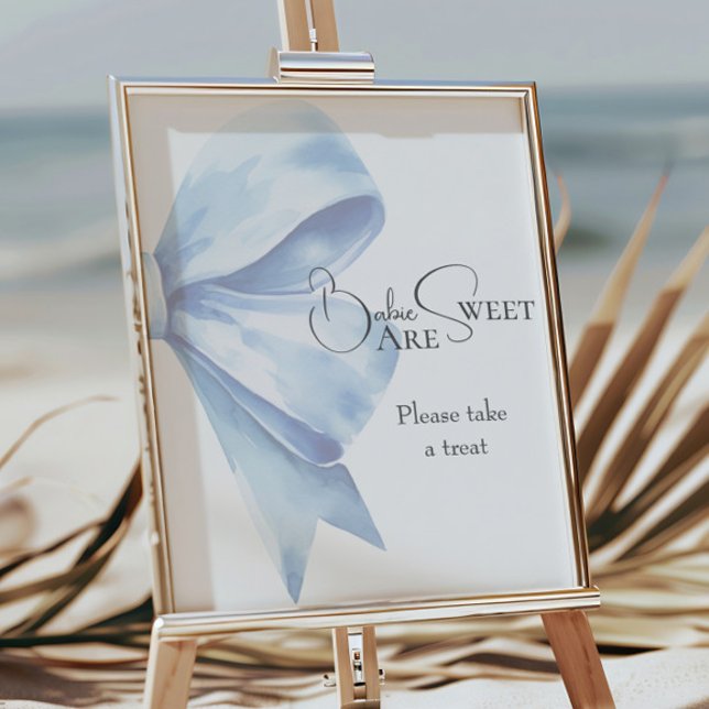 Dusty Blue Bow Baby Shower Spädbarn är sötad Poster (Skapare uppladdad)