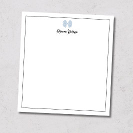 Dusty Blue Bow Border Script Anpassad Namn Script Anteckningsblock
