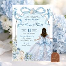 Dusty Blue Bow Coquette Butterfly Silver Quinceane