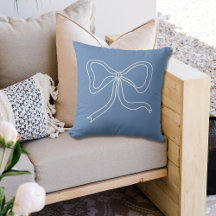 Dusty Blue Bow Coquette Ribbon Dekorativ kudde