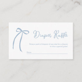 Dusty Blue Bow Diaper Raffle-höljeskort Tilläggskort