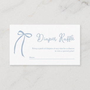 Dusty Blue Bow Diaper Raffle-höljeskort Tilläggskort