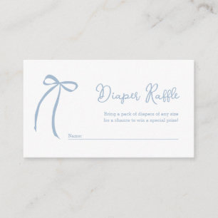 Dusty Blue Bow Diaper Raffle Insert Card Tilläggskort