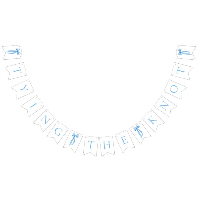 Dusty Blue Bow-Gifter sig Möhippa Vimplar (Alla)