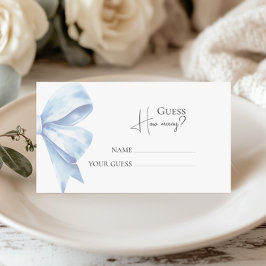 Dusty Blue Bow gissar hur många babyskor. Tilläggskort