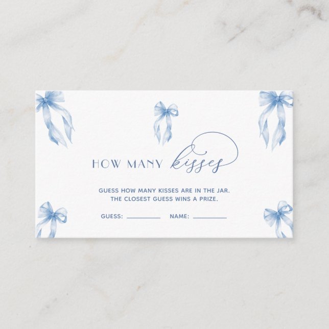 Dusty Blue Bow gissar hur många Kisses-spel Tilläggskort (Framsida)