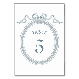 Dusty Blue Bow Grekiska Ram-Bordsnumret Bordsnummer
