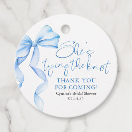 Dusty Blue Bow Hon Gifter sig Möhippa Gåvor Etiketter