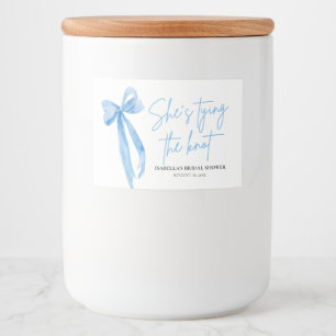 Dusty Blue Bow Hon Gifter sig Möhippa Mat Etiketter