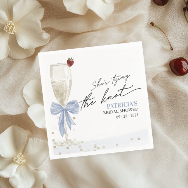 Dusty Blue Bow Hon Gifter sig Möhippa Pappersservett (Skapare uppladdad)