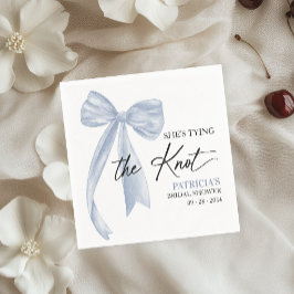 Dusty Blue Bow Hon knyter knuten Bridal Shower Pappersservett