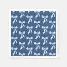 Dusty Blue Bow Pattern Bridal Shower