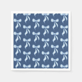 Dusty Blue Bow Pattern Bridal Shower Pappersservett