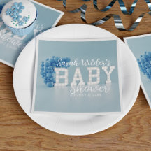 Dusty Blue Boy Balloon Arch Baby Shower Party